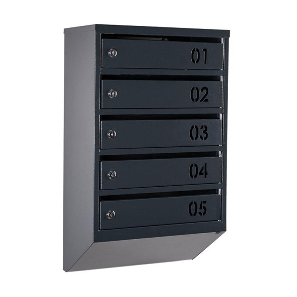 Почтовый ящик 5 секций 65х39х20 см Антрацит ГАЛЛА