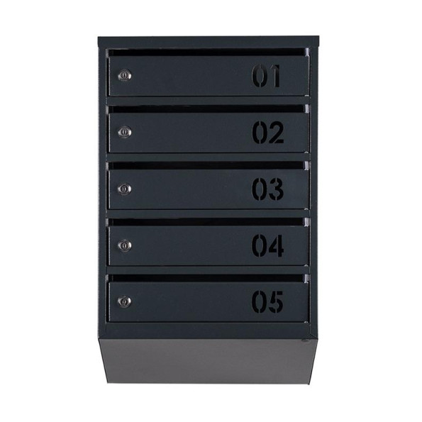 Почтовый ящик 5 секций 65х39х20 см Антрацит ГАЛЛА -
                                                        Фото 2