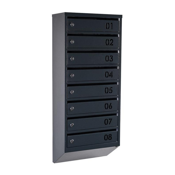 Почтовый ящик 8 секций Антрацит 95х39х20 см ГАЛЛА