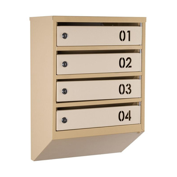 Почтовый ящик 4 секции 55х39х20 см Бежевый ГАЛЛА