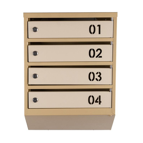 Почтовый ящик 4 секции 55х39х20 см Бежевый ГАЛЛА -
                                                        Фото 2