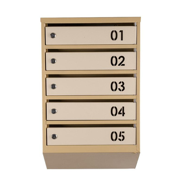 Почтовый бежевый ящик 5 секций 65х39х20 см ГАЛЛА -
                                                        Фото 2