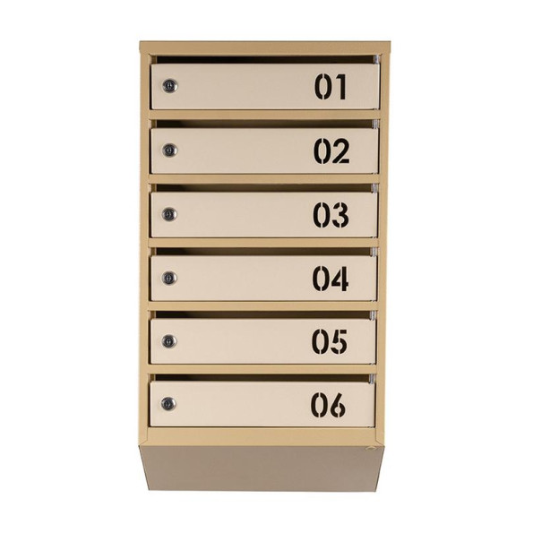 Почтовый бежевый ящик 6 секций 75х39х20 см ГАЛЛА -
                                                        Фото 2
