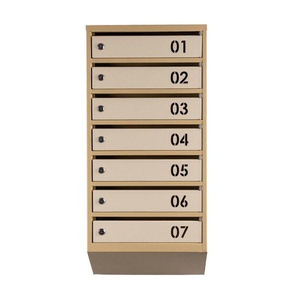 Почтовый бежевый ящик на 7 секций 85х39х20 см ГАЛЛА -
                                                        Фото 2