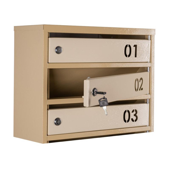 Почтовый бежевый ящик на 7 секций 85х39х20 см ГАЛЛА -
                                                        Фото 3