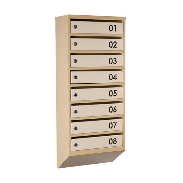 Почтовый бежевый ящик 8 секций 95х39х20 см ГАЛЛА