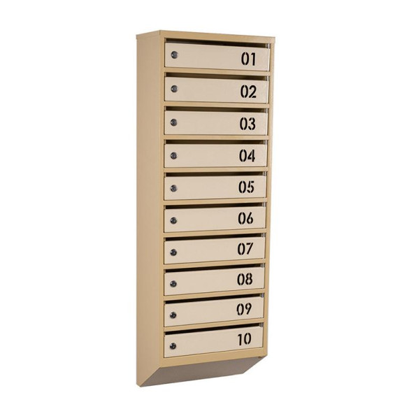 Почтовый бежевый ящик 9 секций 115х39х20 см ГАЛЛА