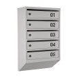 Почтовый ящик 5 секций с цифрами Серый 65х39х20 см ГАЛЛА