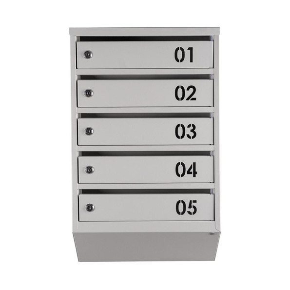 Почтовый ящик 5 секций с цифрами Серый 65х39х20 см ГАЛЛА -
                                                        Фото 2