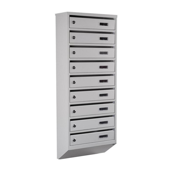Почтовый серый ящик 9 секций 105х39х20 см ГАЛЛА