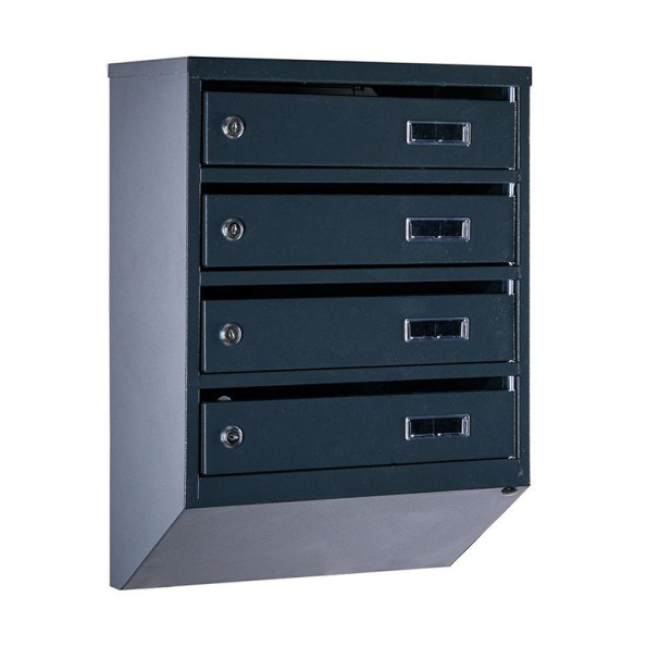 Почтовый ящик 4 секции Антрацит 55х39х20 см ГАЛЛА
