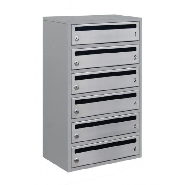 Почтовый ящик на 6 секций 67.5х39х25 см Серый ГАЛЛА