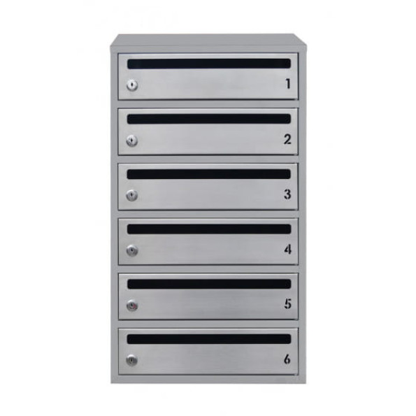 Почтовый ящик на 6 секций 67.5х39х25 см Серый ГАЛЛА -
                                                        Фото 2