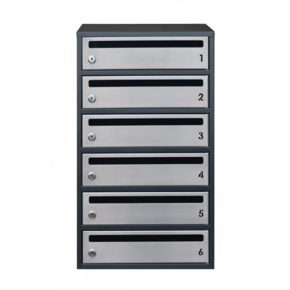 Почтовый ящик на 6 секций 67.5х39х25 см Антрацит ГАЛЛА -
                                                        Фото 2