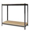 Стелаж металевий 100х80х40 см ЧОРНИЙ 2 полиці ДСП ХАРДІ для дому, гаражу
