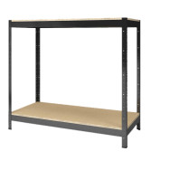 Стелаж металевий 100х70х45 см ЧОРНИЙ 2 полиці ДСП ХАРДІ для дому, гаражу