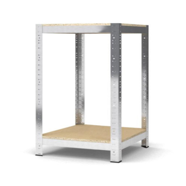 Стеллаж металлический 90х40х40 см ЦИНК 2 полки ДСП ХАРДИ для дома, гаража