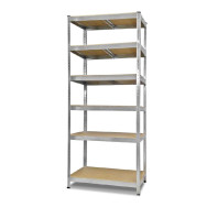 Стеллаж металлический 220х100х50 см ЦИНК 6 полок ДСП ХАРДИ для дома, гаража