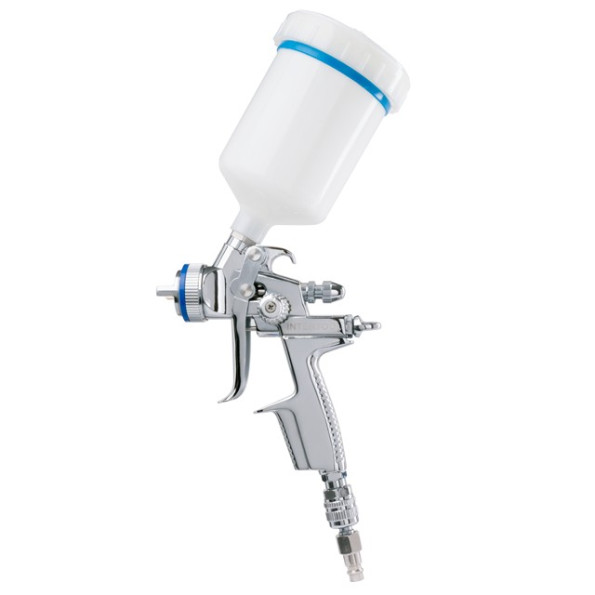 Краскопульт пневматический HVLP II профессиональный, форсунка 1.3мм, верхний пластиковый бачок 600 мл., 2бар INTERTOOL PT-0105 -
                                                        Фото 7