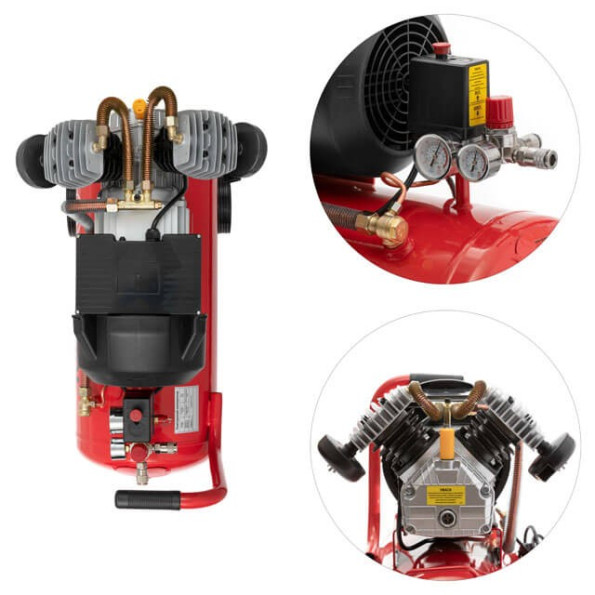 Компресор 50 л, 4 HP, 3 кВт, 220 В, 10 aтм, 420 л/хв, 2 циліндри. -
                                                        Фото 5