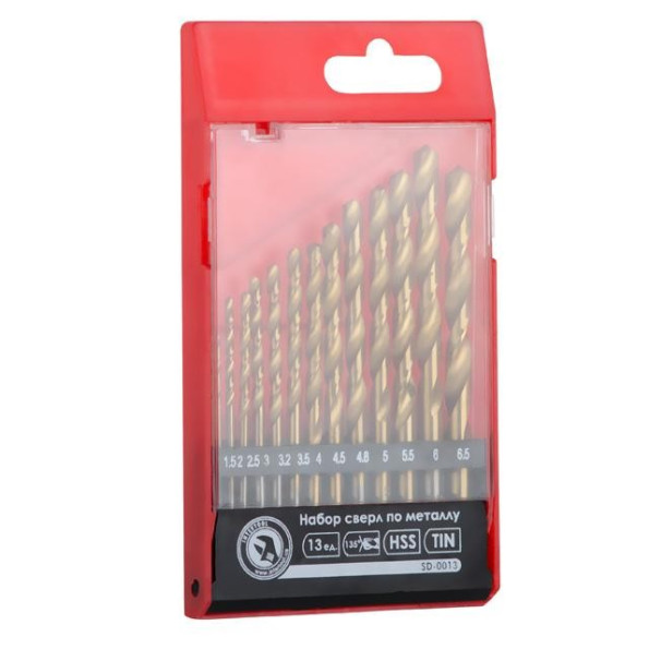 Набір свердел по металу DIN338 HSS 13шт (1.5-6.5), покриття Ti -
Фото 2 Набір свердел по металу DIN338 HSS 13шт (1.5-6.5), покриття Ti -
Фото 2
