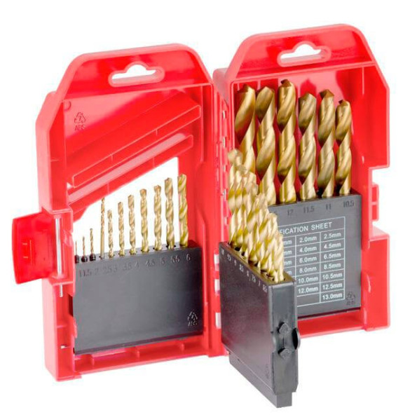 Набір свердел по металу DIN338 HSS 25шт (1.0-13.0), покриття Ti -
Фото 4 Набір свердел по металу DIN338 HSS 25шт (1.0-13.0), покриття Ti -
Фото 4