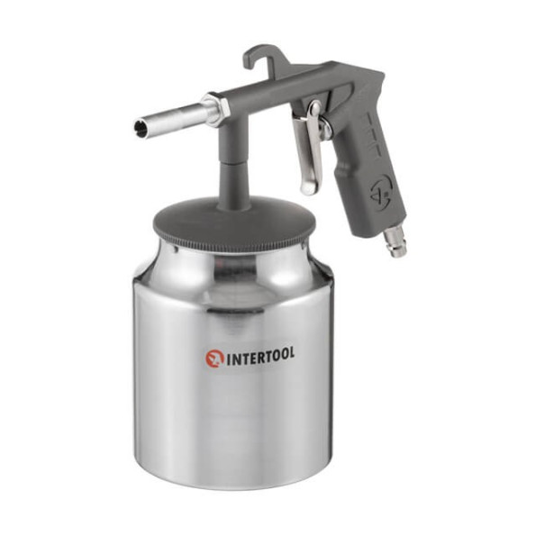Пістолет піскоструминний форсунка 6 мм, нижня подача піску, бачок 1000 мл, метал, 8 атм