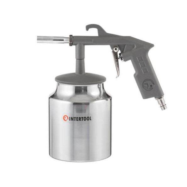 Пістолет піскоструминний форсунка 6 мм, нижня подача піску, бачок 1000 мл, метал, 8 атм -
                                                        Фото 2