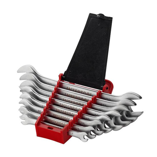 Набор рожковых ключей 8 шт, 6-22 мм Cr-V INTERTOOL HT-1002 -
                                                        Фото 2