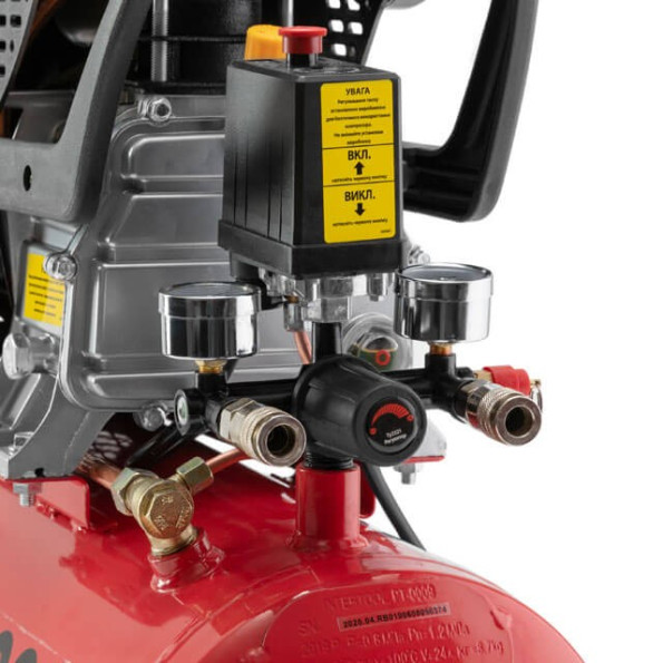 Компресор 24 л, 1.5 кВт, 220 В, 8 aтм, 206 л/хв. -
                                                        Фото 5