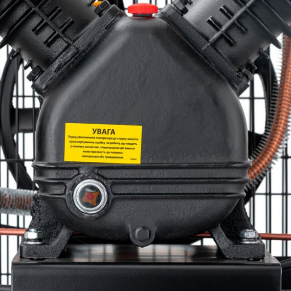 Компресор 100 л, 3 кВт, 220 В, 10 aтм, 500 л/хв., 2 циліндри, STORM -
                                                        Фото 8