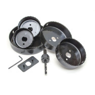 Набір корончастих свердел по деревині збірний 64-127 мм, 8 шт. (64,76,89,102,127мм)