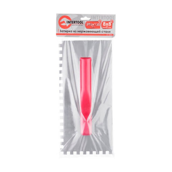 Затирка cтальная оцинкованная 280*130мм, 8*8мм INTERTOOL KT-0006 -
                                                        Фото 4