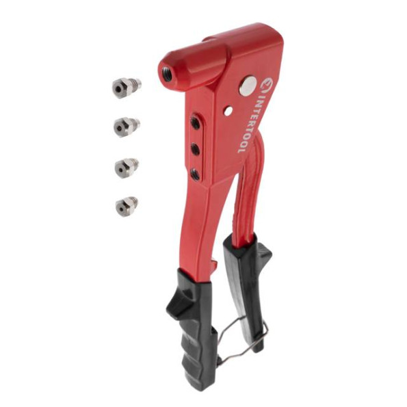 Пистолет заклепочный ручной цельностальной, диаметр заклепки 3,2; 4; 4,8 мм INTERTOOL RT-0010 -
                                                        Фото 6