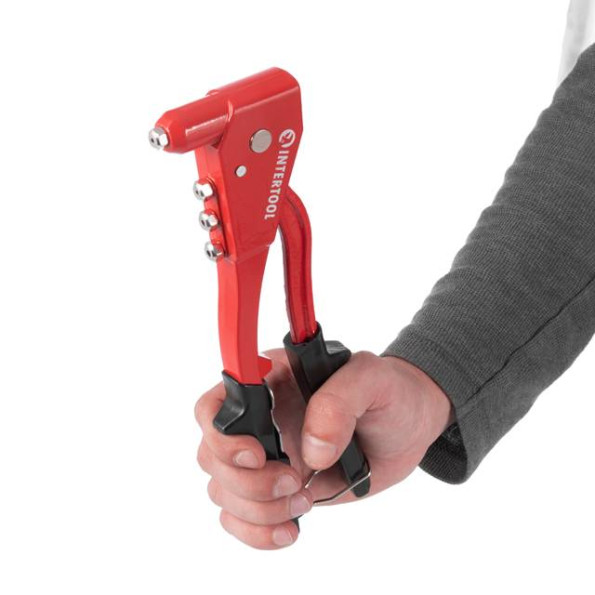 Пистолет заклепочный ручной цельностальной, диаметр заклепки 3,2; 4; 4,8 мм INTERTOOL RT-0010 -
                                                        Фото 7