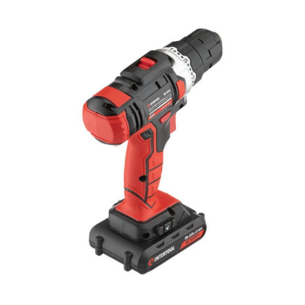 Дрель-шуруповерт аккумуляторная Li-Ion 18 В, 25 Nm, 0-400/0-1500 об/мин, 2*2.0 Ач INTERTOOL WT-0314 -
                                                        Фото 3