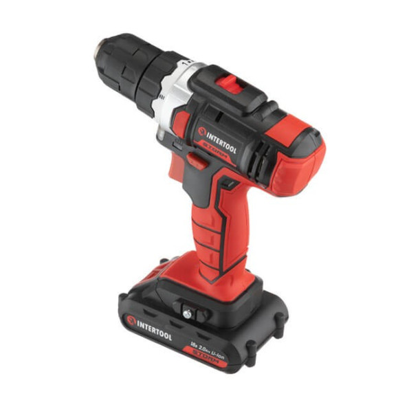 Дрель-шуруповерт аккумуляторная Li-Ion 18 В, 25 Nm, 0-400/0-1500 об/мин, 2*2.0 Ач INTERTOOL WT-0314 -
                                                        Фото 4