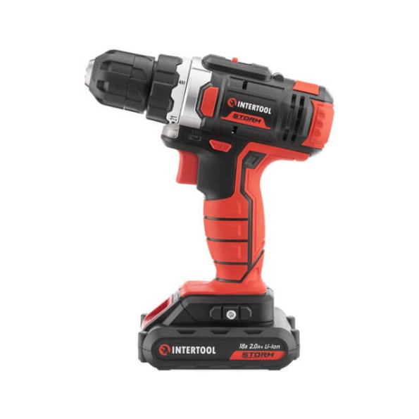 Дрель-шуруповерт аккумуляторная Li-Ion 18 В, 25 Nm, 0-400/0-1500 об/мин, 2*2.0 Ач INTERTOOL WT-0314 -
                                                        Фото 5