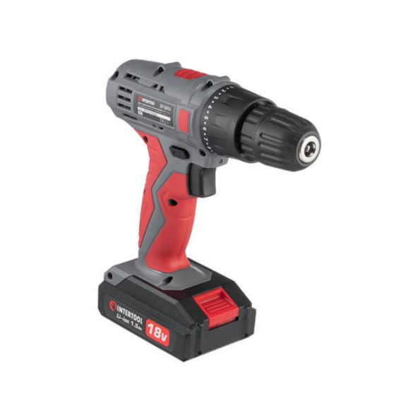 Дрель-шуруповерт аккумуляторная 18 В, 17 Nm, 0-700 об/мин, 0.8-10 мм, литий-ион, 1.5 Ач INTERTOOL DT-0315 -
                                                        Фото 4