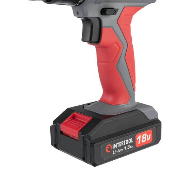 Дрель-шуруповерт аккумуляторная 18 В, 17 Nm, 0-700 об/мин, 0.8-10 мм, литий-ион, 1.5 Ач INTERTOOL DT-0315 -
                                                        Фото 8