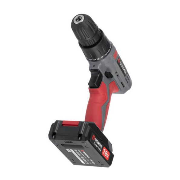 Дрель-шуруповерт аккумуляторная 18 В, 17 Nm, 0-700 об/мин, 0.8-10 мм, литий-ион, 1.5 Ач INTERTOOL DT-0315 -
                                                        Фото 9