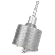 Комплект: Свердло корончасте по бетону 80мм + Перехідник SDS Plus 100мм