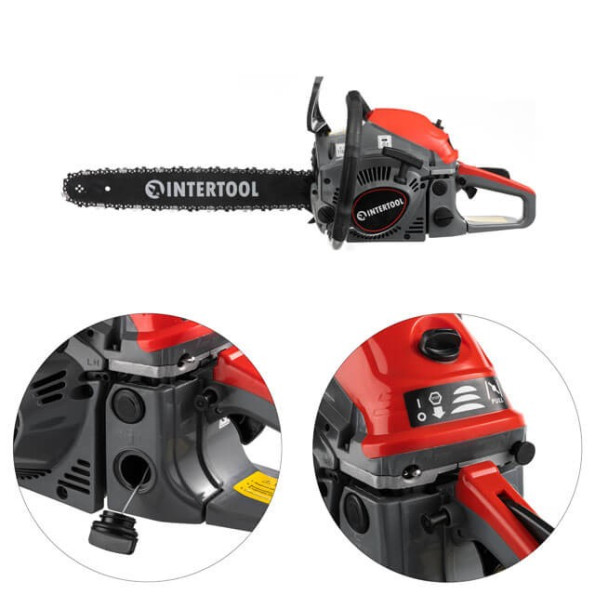 Бензопила (мотопила) цепная 2.2 кВт, 52 см3, шина 45 см, 3200 об/мин INTERTOOL DT-2209 -
                                                        Фото 4
