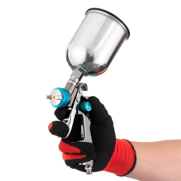 Фарбопульт пневматичний LVLP BLUE професійний, верхній металевий бачок -
                                                        Фото 6