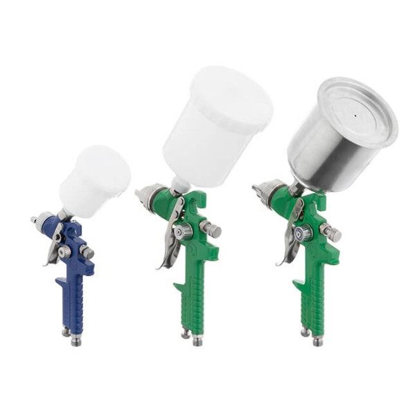 Набір з 3-х фарбопультов HVLP, 0,8мм, 1,3мм, 1,7мм, регулятор тиску, два пластикових та один металевий бачок -
Фото 5 Набір з 3-х фарбопультов HVLP, 0,8мм, 1,3мм, 1,7мм, регулятор тиску, два пластикових та один металевий бачок -
Фото 5
