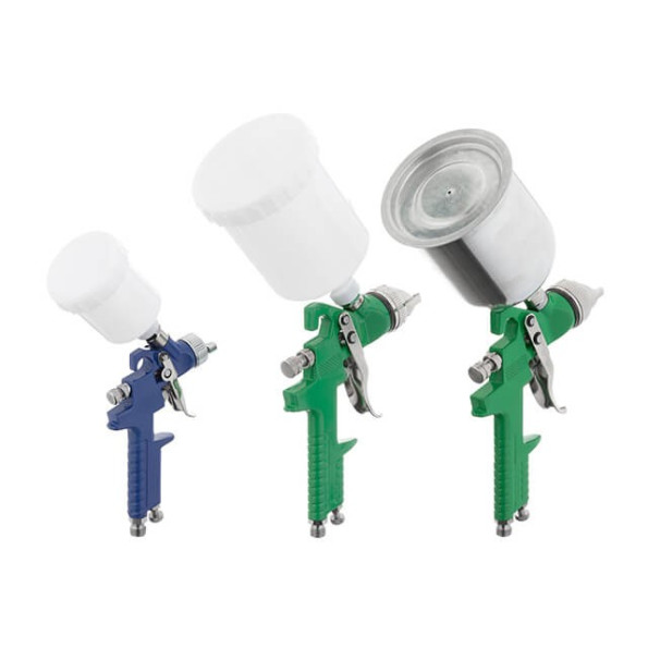 Набір з 3-х фарбопультов HVLP, 0,8мм, 1,3мм, 1,7мм, регулятор тиску, два пластикових та один металевий бачок -
Фото 6 Набір з 3-х фарбопультов HVLP, 0,8мм, 1,3мм, 1,7мм, регулятор тиску, два пластикових та один металевий бачок -
Фото 6