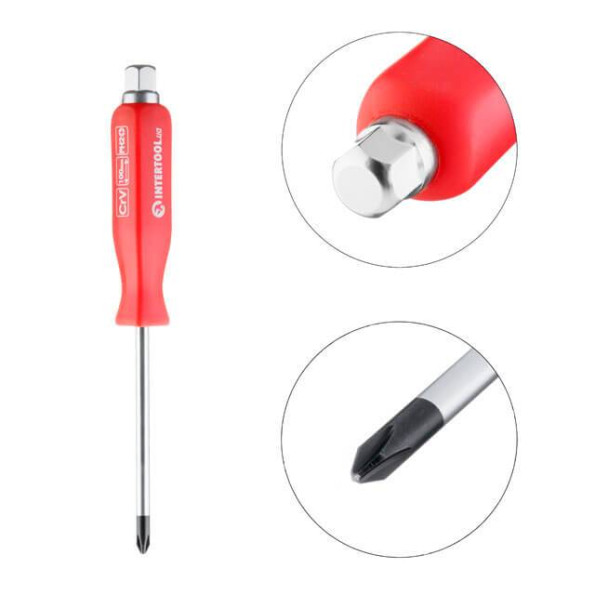 Отвертка ударная PH2*100 мм, Cr-V INTERTOOL HT-0487 -
Фото 2 Отвертка ударная PH2*100 мм, Cr-V INTERTOOL HT-0487 -
Фото 2