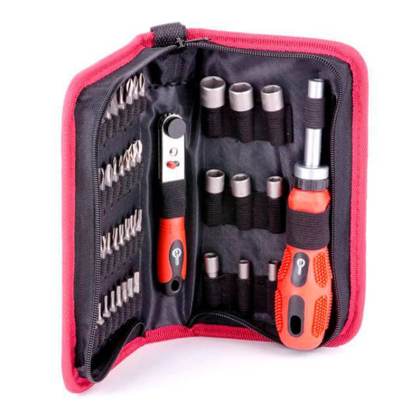 Викрутка реверсивна з трищіткою та набором насадок, в чохлі, 48 од. -
Фото 2 Викрутка реверсивна з трищіткою та набором насадок, в чохлі, 48 од. -
Фото 2