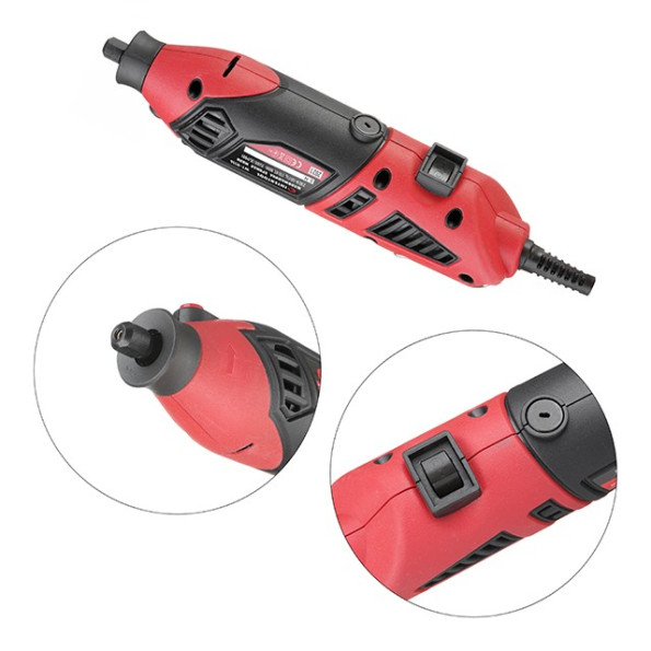 Шлифмашина прямая (гравер), 170 Вт, 8000-35000 об/мин, 120 ед, кейс, стойка, гибкий вал, насадка для фрезерования. INTERTOOL WT-0516 -
                                                        Фото 3