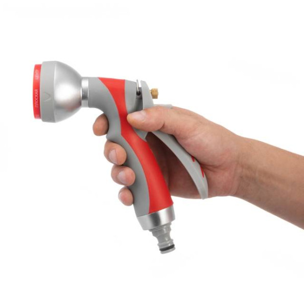 Пистолет-распылитель для полива 7-ми функциональный (центральный, туман, душ, угловой, полный, конический, плоский.) LUXURY INTERTOOL GE-0008 -
                                                        Фото 7